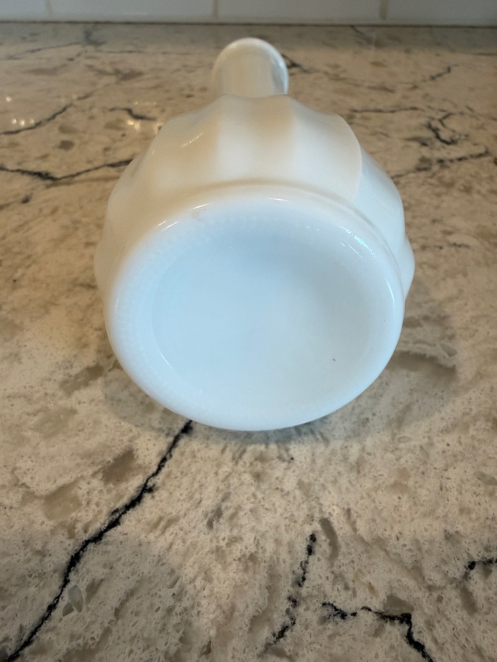 Brutalist Metal Flowers in Vintage Milk-glass Vase - Picture 4 of 11